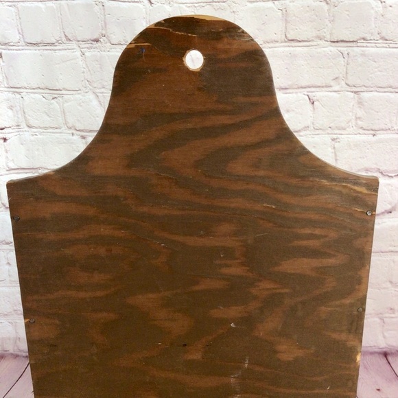 Vintage Hand Crafted Hand Painted Blue Floral Wood Wall or Tabletop Organizer - Picture 6 of 15